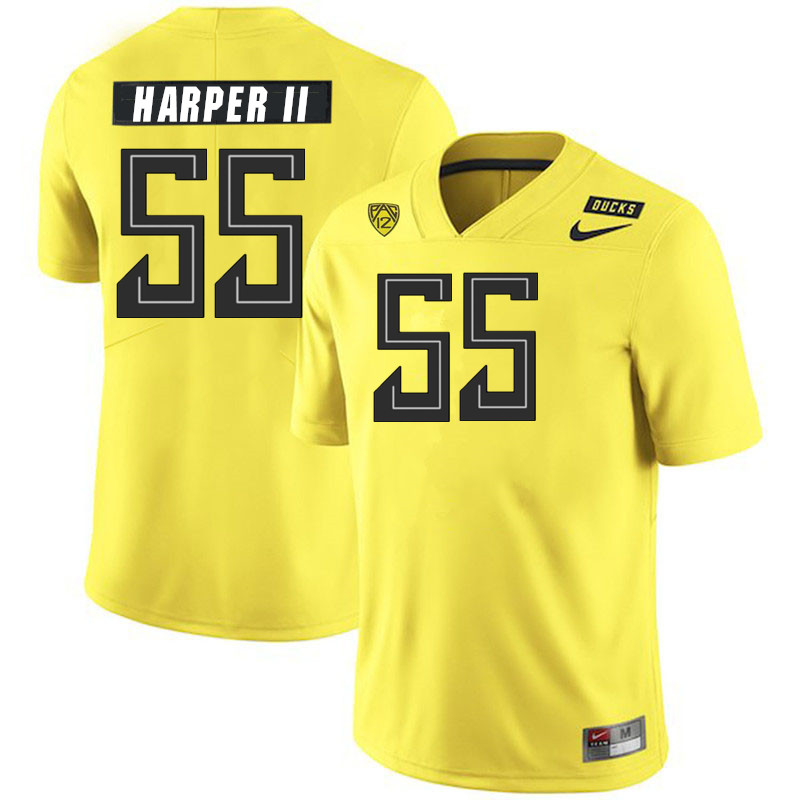 Men #55 Marcus Harper II Oregon Ducks College Football Jerseys Stitched Sale-Yellow